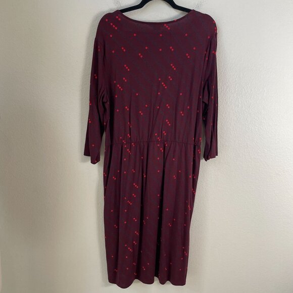 Boden Womens 12L Cressida Faux Wrap Dress 3/4 Sleeve Stretch V Neck Knee Length - Picture 10 of 10